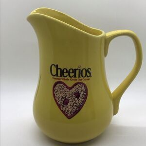 Cheerios Vintage Yellow Ceramic Pitcher Home Dining Serveware